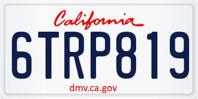 CA license plate 6TRP819