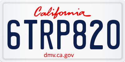 CA license plate 6TRP820
