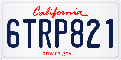 CA license plate 6TRP821