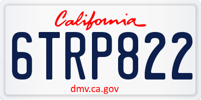 CA license plate 6TRP822