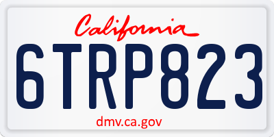 CA license plate 6TRP823