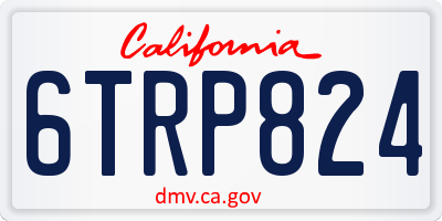 CA license plate 6TRP824