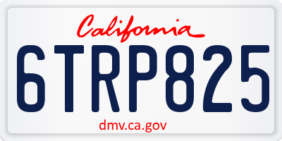 CA license plate 6TRP825