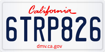 CA license plate 6TRP826