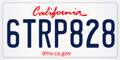 CA license plate 6TRP828