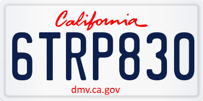 CA license plate 6TRP830
