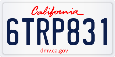 CA license plate 6TRP831