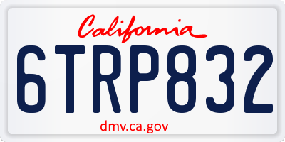 CA license plate 6TRP832