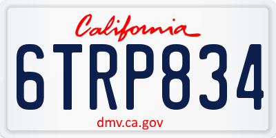 CA license plate 6TRP834