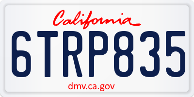 CA license plate 6TRP835