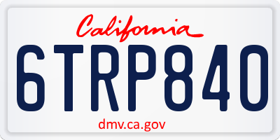 CA license plate 6TRP840