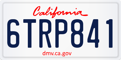 CA license plate 6TRP841