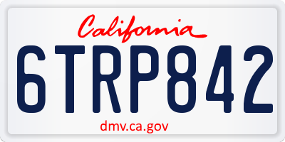 CA license plate 6TRP842