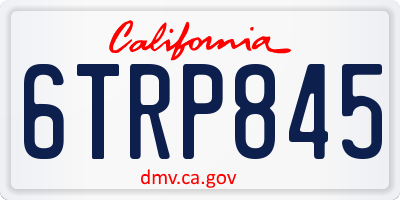 CA license plate 6TRP845