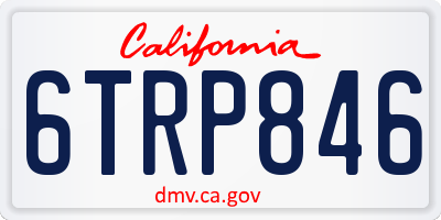 CA license plate 6TRP846