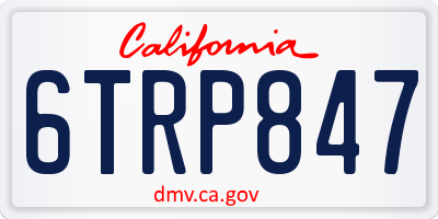 CA license plate 6TRP847