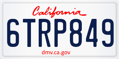 CA license plate 6TRP849
