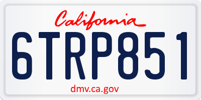 CA license plate 6TRP851