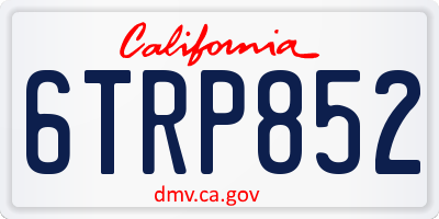 CA license plate 6TRP852