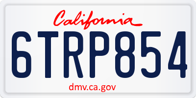 CA license plate 6TRP854