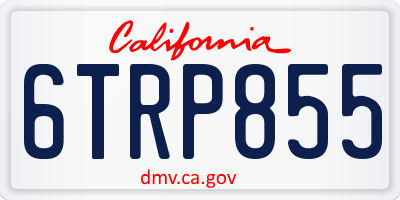 CA license plate 6TRP855