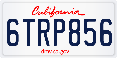 CA license plate 6TRP856