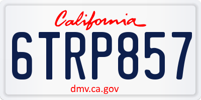 CA license plate 6TRP857