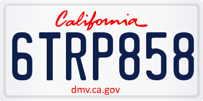 CA license plate 6TRP858