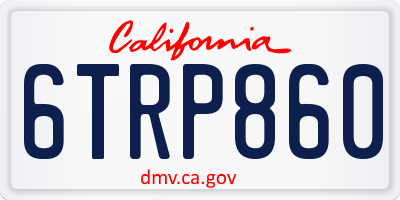 CA license plate 6TRP860