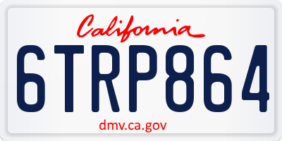 CA license plate 6TRP864