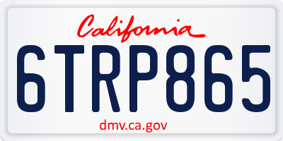 CA license plate 6TRP865