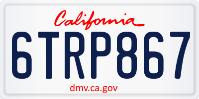 CA license plate 6TRP867