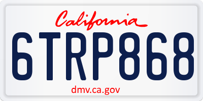 CA license plate 6TRP868