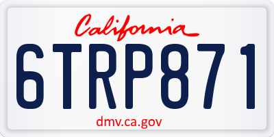 CA license plate 6TRP871