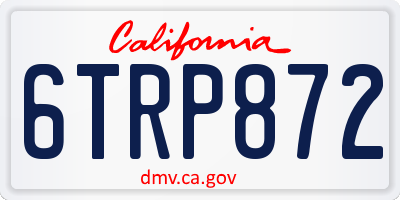 CA license plate 6TRP872