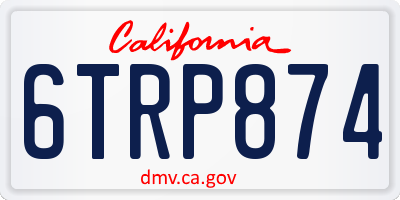 CA license plate 6TRP874