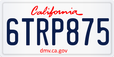 CA license plate 6TRP875