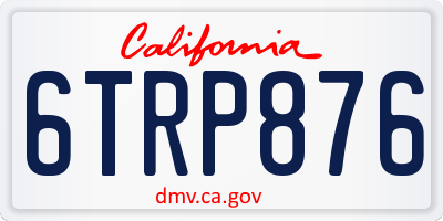 CA license plate 6TRP876