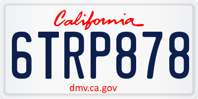 CA license plate 6TRP878