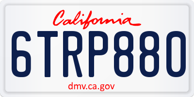 CA license plate 6TRP880