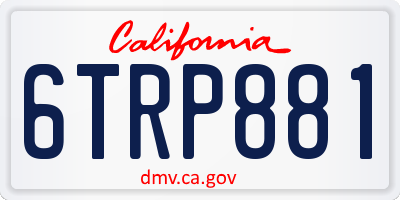 CA license plate 6TRP881