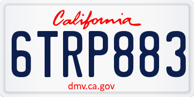 CA license plate 6TRP883