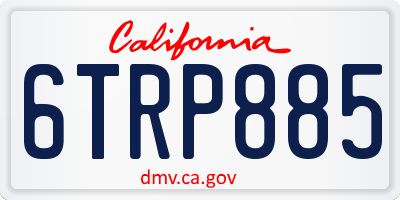CA license plate 6TRP885