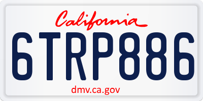 CA license plate 6TRP886