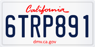 CA license plate 6TRP891