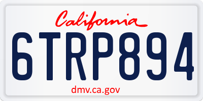 CA license plate 6TRP894