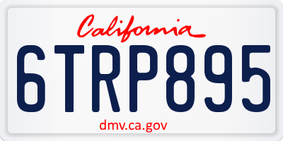 CA license plate 6TRP895