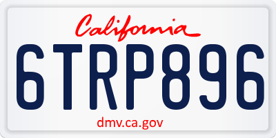 CA license plate 6TRP896