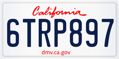 CA license plate 6TRP897