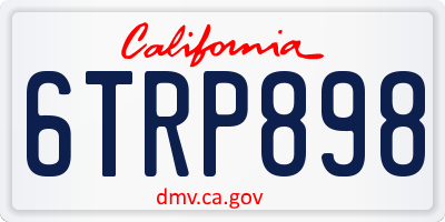 CA license plate 6TRP898